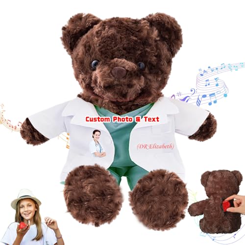 DRAJOIN Personalisierter Teddybär mit Text Foto, Individueller Teddybär als Geschenk für Krankenschwestern und Ärzte, Personalisiertes Geschenk für Ärzte, Krankenschwestern, Medizinstudenten, 20cm DRAJOIN Personalisierter Teddybär mit Text Foto, Individueller Teddybär als Geschenk für Krankenschwestern und Ärzte, Personalisiertes Geschenk für Ärzte, Krankenschwestern, Medizinstudenten, 20cm von DRAJOIN