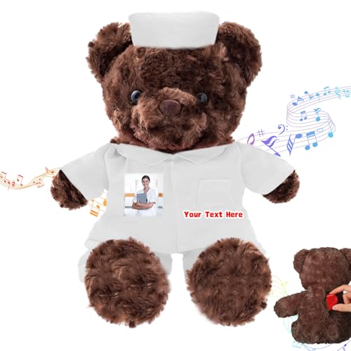 DRAJOIN Personalisierter Teddybär mit Text Foto, Individueller Teddybär als Geschenk für Krankenschwestern und Ärzte, Personalisiertes Geschenk für Ärzte, Krankenschwestern, Medizinstudenten, 20cm DRAJOIN Personalisierter Teddybär mit Text Foto, Individueller Teddybär als Geschenk für Krankenschwestern und Ärzte, Personalisiertes Geschenk für Ärzte, Krankenschwestern, Medizinstudenten, 20cm von DRAJOIN