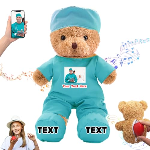 DRAJOIN Personalisiertes Geschenk für Krankenschwestern und Ärzte Personalisierter Teddybär mit Text Foto, Teddybär Personalisiertes Geschenk für Ärzte, Medizinstudenten, Abschlussgeschenke, 30cm DRAJOIN Personalisiertes Geschenk für Krankenschwestern und Ärzte Personalisierter Teddybär mit Text Foto, Teddybär Personalisiertes Geschenk für Ärzte, Medizinstudenten, Abschlussgeschenke, 30cm von DRAJOIN