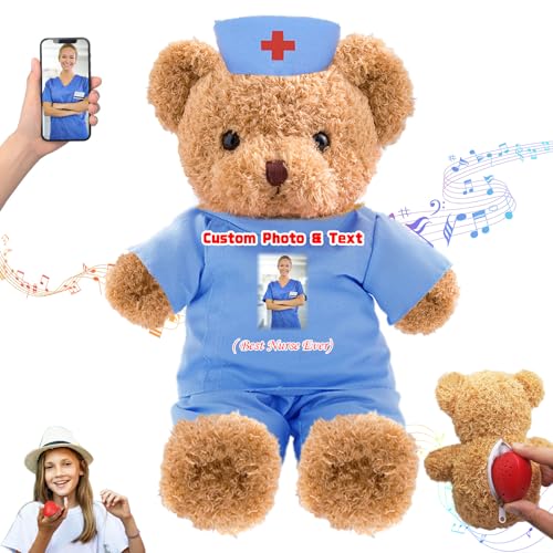 DRAJOIN Personalisiertes Geschenk für Krankenschwestern und Ärzte Personalisierter Teddybär mit Text Foto, Teddybär Personalisiertes Geschenk für Ärzte, Medizinstudenten, Abschlussgeschenke, 25cm DRAJOIN Personalisiertes Geschenk für Krankenschwestern und Ärzte Personalisierter Teddybär mit Text Foto, Teddybär Personalisiertes Geschenk für Ärzte, Medizinstudenten, Abschlussgeschenke, 25cm von DRAJOIN