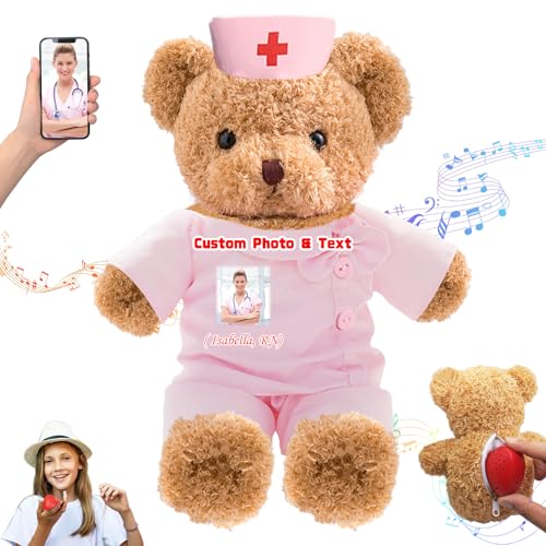 DRAJOIN Personalisiertes Geschenk für Krankenschwestern und Ärzte Personalisierter Teddybär mit Text Foto, Teddybär Personalisiertes Geschenk für Ärzte, Medizinstudenten, Abschlussgeschenke, 25cm DRAJOIN Personalisiertes Geschenk für Krankenschwestern und Ärzte Personalisierter Teddybär mit Text Foto, Teddybär Personalisiertes Geschenk für Ärzte, Medizinstudenten, Abschlussgeschenke, 25cm von DRAJOIN