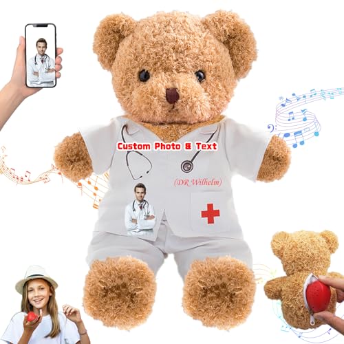 DRAJOIN Personalisiertes Geschenk für Krankenschwestern und Ärzte Personalisierter Teddybär mit Text Foto, Teddybär Personalisiertes Geschenk für Ärzte, Medizinstudenten, Abschlussgeschenke, 25cm DRAJOIN Personalisiertes Geschenk für Krankenschwestern und Ärzte Personalisierter Teddybär mit Text Foto, Teddybär Personalisiertes Geschenk für Ärzte, Medizinstudenten, Abschlussgeschenke, 25cm von DRAJOIN