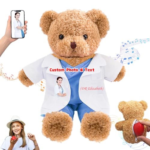 DRAJOIN Personalisiertes Geschenk für Krankenschwestern und Ärzte Personalisierter Teddybär mit Text Foto, Teddybär Personalisiertes Geschenk für Ärzte, Medizinstudenten, Abschlussgeschenke, 30cm DRAJOIN Personalisiertes Geschenk für Krankenschwestern und Ärzte Personalisierter Teddybär mit Text Foto, Teddybär Personalisiertes Geschenk für Ärzte, Medizinstudenten, Abschlussgeschenke, 30cm von DRAJOIN