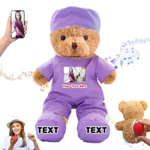 DRAJOIN Personalisiertes Geschenk für Krankenschwestern und Ärzte Personalisierter Teddybär mit Text Foto, Teddybär Personalisiertes Geschenk für Ärzte, Medizinstudenten, Abschlussgeschenke, 30cm DRAJOIN Personalisiertes Geschenk für Krankenschwestern und Ärzte Personalisierter Teddybär mit Text Foto, Teddybär Personalisiertes Geschenk für Ärzte, Medizinstudenten, Abschlussgeschenke, 30cm von DRAJOIN