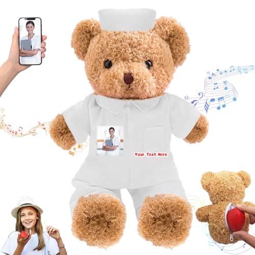DRAJOIN Personalisiertes Geschenk für Krankenschwestern und Ärzte Personalisierter Teddybär mit Text Foto, Teddybär Personalisiertes Geschenk für Ärzte, Medizinstudenten, Abschlussgeschenke, 30cm DRAJOIN Personalisiertes Geschenk für Krankenschwestern und Ärzte Personalisierter Teddybär mit Text Foto, Teddybär Personalisiertes Geschenk für Ärzte, Medizinstudenten, Abschlussgeschenke, 30cm von DRAJOIN