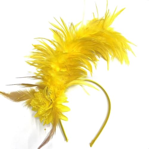 DRALOFAO Kopfschmuck Federn, Feder Kopfschmuck Haarreif Karneval Haarschmuck - Bunte Haarreifen Fascinator Regenbogen Papagei Federschmuck Brasilien Kostüm Für Ostertag Hochzeit Cosplay Party von DRALOFAO