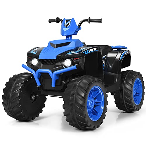 DREAMADE 12V Elektroquad für Kinder, Kinderquad mit LED-Lichte & Musik & Hupe & USB & Langsamer Start, Elektromotorrad, Elektrofahrzeug für Kinder 3-7 Jahre, bis 35kg belastbar (Blau) von DREAMADE