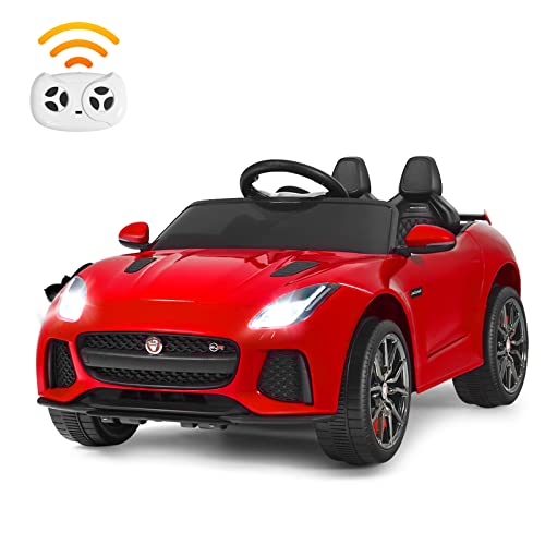 DREAMADE 12V Kinder Elektroauto, elektrisches Kinderauto mit 2,4G Fernbedienung & Musik & LED-Licht & Hupe, Elektrofahrzeug für Kinder ab 3 Jahren (Rot) von DREAMADE