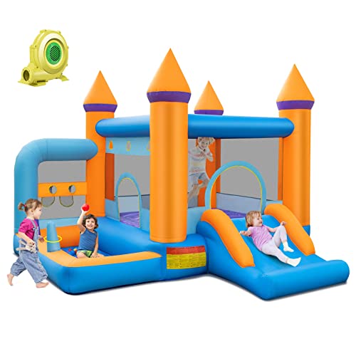 DREAMADE 5-in-1 Aufblasbare Hüpfburg mit Gebläse, Spielburg mit Rutsche & Sprungbereich & Bällebad, 337 x 325 x 256 cm Indoor & Outdoor Hüpfburg Kinder ab 3 Jahre DREAMADE 5-in-1 Aufblasbare Hüpfburg mit Gebläse, Spielburg mit Rutsche & Sprungbereich & Bällebad, 337 x 325 x 256 cm Indoor & Outdoor Hüpfburg Kinder ab 3 Jahre von DREAMADE