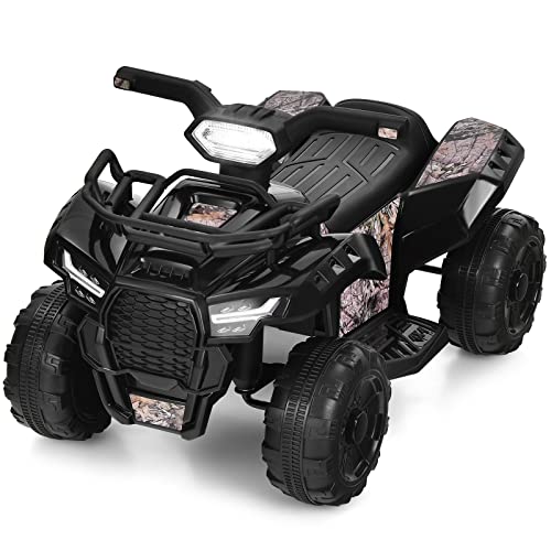 DREAMADE 6V Elektro Quad Kinder mit Aufbewahrungsbox, Mini Kinderquad mit Musik & Hupe & LED-Licht, Elektrofahrzeug für Kinder von 18-36 Monaten, max. belastbar 20 kg (Schwarz) von DREAMADE