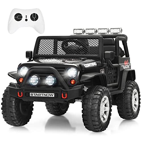 DREAMADE Elektroauto für Kinder, 12V Kinder Elektroauto mit Fernsteuerung, Elektrofahrzeug mit Musik & Licht & Hupe & USB, elektrische Auto für Kinder ab 3 Jahren (Schwarz) von DREAMADE