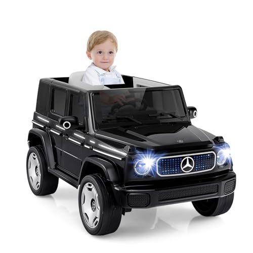 DREAMADE Elektroauto für Kinder, 12V Mercedes-Benz EQG Kinderauto mit 2,4G Fernbedienung, Elektrofahrzeug mit Lichter, Musik & USB, Elektrisches Auto für Kinder ab 3 Jahre (Schwarz) von DREAMADE