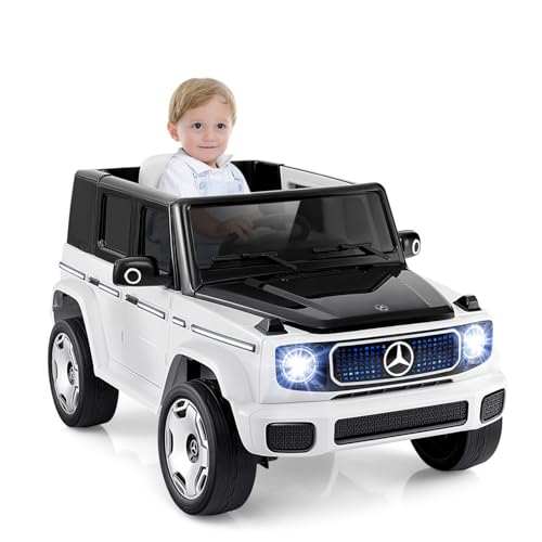 DREAMADE Elektroauto für Kinder, 12V Mercedes-Benz EQG Kinderauto mit 2,4G Fernbedienung, Elektrofahrzeug mit Lichter, Musik & USB, Elektrisches Auto für Kinder ab 3 Jahre (Weiß) von DREAMADE