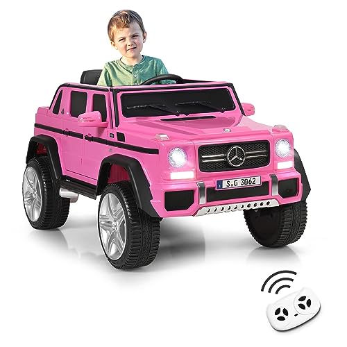 DREAMADE Elektroauto für Kinder, 12V Mercedes Benz Kinder Auto mit 2,4G Fernbedienung & Musik & Hupe & Licht, Softstart, Kinder Elektroauto Elektrofahrzeuge für Kinder ab 3 Jahre (Rosa) von DREAMADE