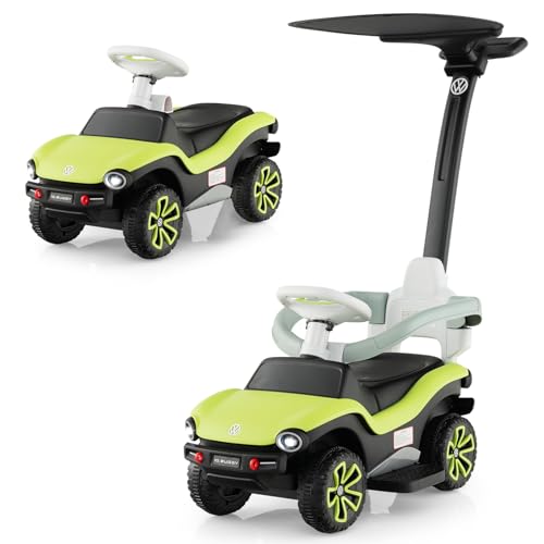 DREAMADE Rutschauto für Kinder, Volkswagen Rutscher mit 3-stufig Verstellbarem Schiebegriff, Verdeck, Geländer, Scheinwerfer, Hupe & Musik, 3-in-1 Rutschfahrzeug für Kinder 1-3 Jahren DREAMADE Rutschauto für Kinder, Volkswagen Rutscher mit 3-stufig Verstellbarem Schiebegriff, Verdeck, Geländer, Scheinwerfer, Hupe & Musik, 3-in-1 Rutschfahrzeug für Kinder 1-3 Jahren von DREAMADE