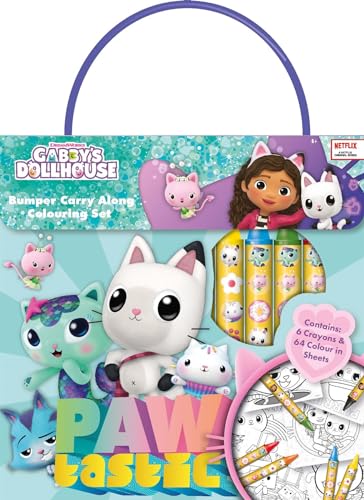 DREAMWORKS GABBY'S DOLLHOUSE Gabbys Puppenhaus Paw-Tastic Malset Bumper Carry Along Malblätter Buntstifte Kinder Aktivität von DREAMWORKS GABBY'S DOLLHOUSE