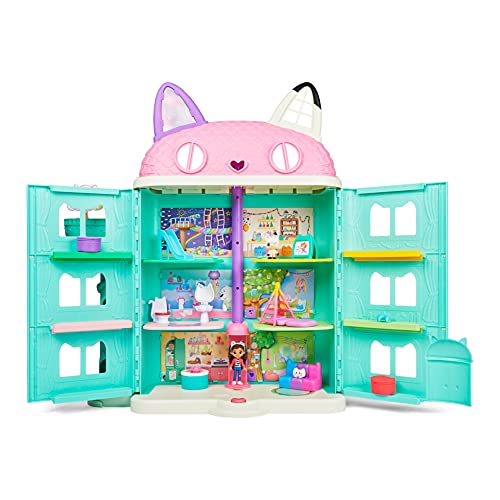 Gabby's Dollhouse, Purrfect Puppenhaus mit 2 Spielfiguren, 8 Möbelstücken, 3 Zubehörteilen, 2 Lieferungen und Geräuschen, Kinderspielzeug ab 3 Jahren von DREAMWORKS GABBY'S DOLLHOUSE