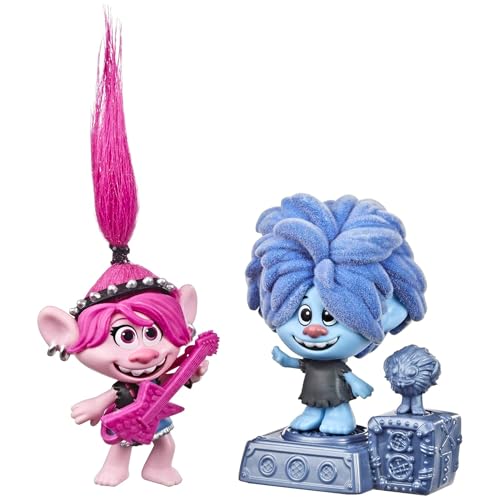 DREAMWORKS TROLLS World Tour Rock City Wackelspaß mit 2 Figuren, 1 mit Wackelbewegung Plus Sockel, Spielzeug zum Film Trolls World Tour von DREAMWORKS TROLLS