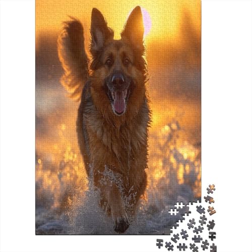 Deutscher Schäferhunds Puzzlespiel 1000 Teile Erwachsene -Puzzle 1000 Stück Spiel Puzzles Für Erwachsene Kinder Puzzle Erwachsenen Puzzlespiel Puzzel 1000pcs (75x50cm) von DRESBNIOO