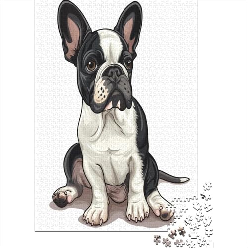 Französische Bulldogge Puzzle 1000 Teile Puzzle Für Erwachsene Und Kinder Ab 14 Jahren Puzzel 1000pcs (75x50cm) von DRESBNIOO