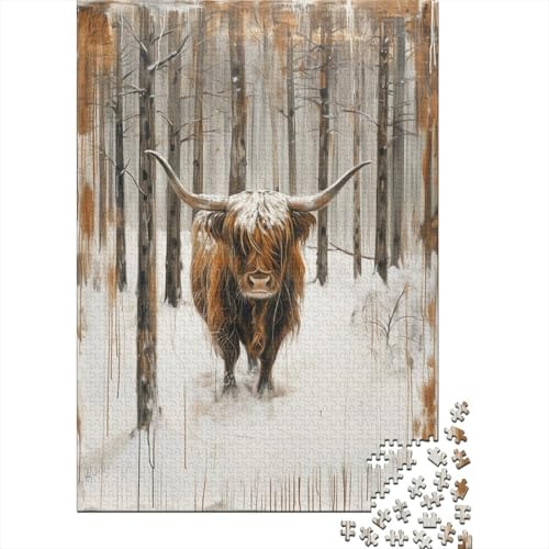 Highland Kattle Puzzle 1000 Teile,Puzzle Für Erwachsene, Impossible Puzzle,Puzzle 1000 Puzzle Home Dekoration Puzzle,Erwachsenenpuzzle Puzzel 1000pcs (75x50cm) von DRESBNIOO