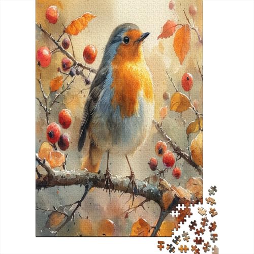 Robin Bird Puzzlespiel 1000 Teile Für Erwachsene, Einzigartige Kunstwerke Und Vorlage - Geburtstagsgeschenk - Spaßige Puzzles Mit Überraschung Von Puzzle in A Bag Puzzel 1000pcs (75x50cm) von DRESBNIOO