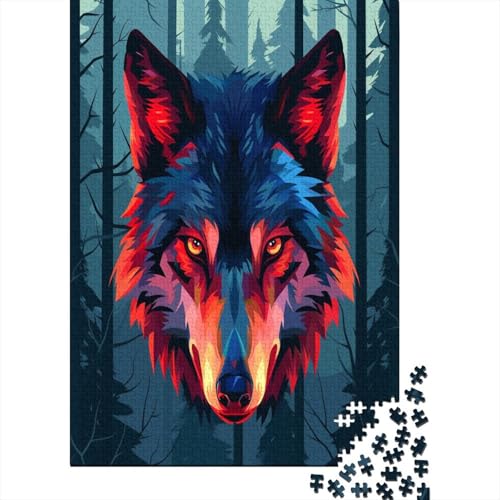 Wolf Puzzle 1000 Teile Puzzles Für Erwachsene Lernspiel Herausforderungsspielzeug 1000-teilige Puzzlespiel Für Erwachsene Kinder Puzzel 1000pcs (75x50cm) von DRESBNIOO