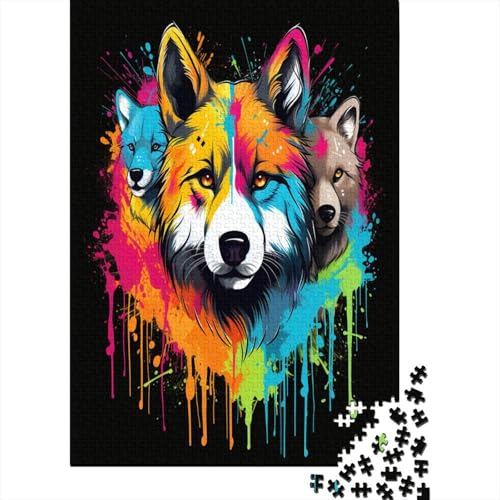 Wolf Puzzlespiel 1000 Teile Jigsaw Puzzle 1000 Puzzle FüR Erwachsene Kinder Senioren Erwachsenen Puzzlespiel Puzzel 1000pcs (75x50cm) von DRESBNIOO