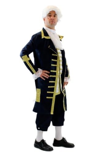 DRESS ME UP - L075/48 Blauer Baron: Hochwertiges Kostüm Herrenkostüm Barock Mozart Edelmann Adliger König Gr. 48 / M von dressmeup