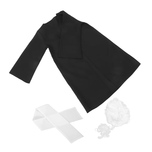 1 Satz Richteruniform für Zubehör Haken Gerichtsverkleidung Set Richter Kleidung Stellen Sie Sich eine Richterperücke vor Richter Kostüm Perücke Polyester DRESSOOS von DRESSOOS