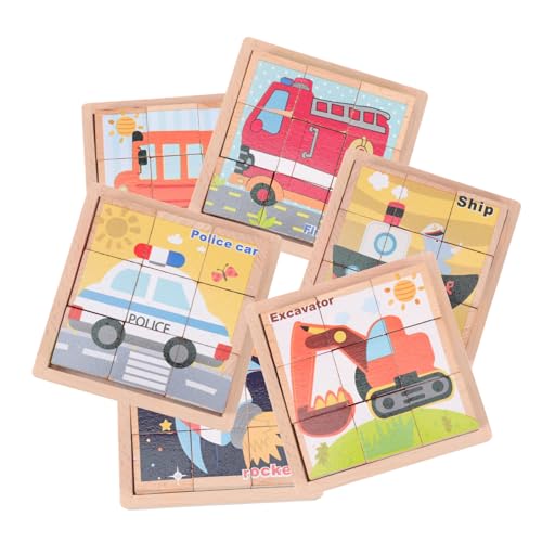 1 Satz Sechsseitige Malbausteine Lernspielzeug Für Kleinkinder Puzzles Für Kinder Cartoon-rätsel Puzzle-Montessori-Spielzeug Kinderpuzzle Stapelspielzeug Pädagogisches Puzzle Holz DRESSOOS von DRESSOOS