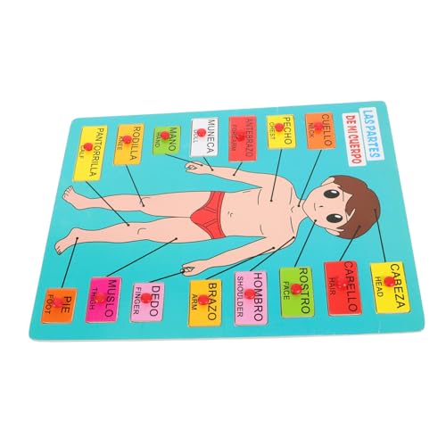 1 Satz Spanisches Rätsel Menschlicher Körper Puzzle Für Kinder Interaktiver Menschlicher Körper Körperteile Puzzle Anzieh-steckpuzzle Anatomie Spielen Anatomie-Puzzle Holz DRESSOOS von DRESSOOS