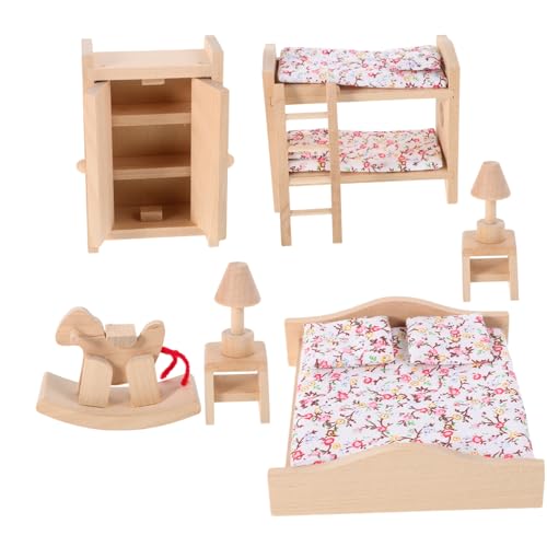 1 Satz Spielzeugset Für -möbel Kleines Tablett Kinderspielzeug Kleine Strahler Mini-puppenhäuser Tablett Miniatur-puppenhäuser Kleine Hausmöbel Holz Khaki DRESSOOS von DRESSOOS