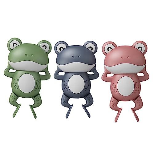 3 STK Schwimmfrosch Spielzeug Uhrwerk-Frosch Badespielzeug für Kinder Vorschulspielzeug badewannenspielzeug interaktives Spielzeug Cartoon-Badespielzeug kreatives Duschspielzeug DRESSOOS von DRESSOOS