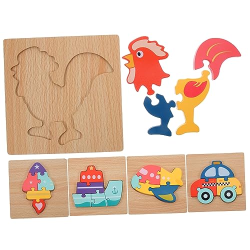 5st Holzpuzzles Für Kinder Puzzle-Spielzeug Aus Holz Lernspielzeug Aus Holzpuzzle Pädagogisches Puzzlespielzeug Für Kleinkinder Lernspielzeug Für Kleinkinder Lernpuzzle Hölzern DRESSOOS von DRESSOOS