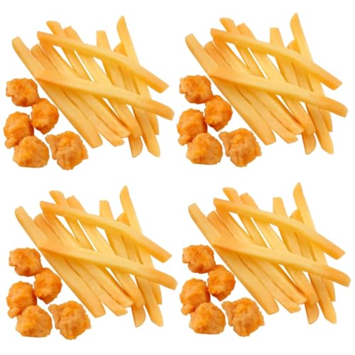 60 STK Pommes-Modell Gefälschte Pommes Frites Simuliertes Lebensmittelmodell Künstliche Chicken Nuggets Mini-Pommes Frites Gefälschtes Essen Zur Präsentation Food-Modell PVC Orange DRESSOOS von DRESSOOS