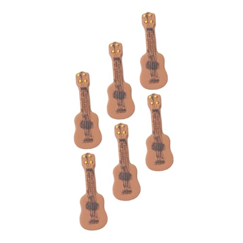 6St Gitarren-Mikrolandschaft Mini-Gitarrenmodell Mini-Puppenhaus-Gitarre Miniatur Gitarre Minigitarren gefälschte Miniaturgitarre Minigitarre für Puppenhaus Kunstharz DRESSOOS von DRESSOOS