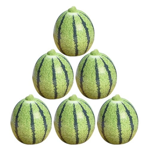 6st Künstliche Früchte Künstliche Wassermelone Gefälscht Kugeln Schwimmbad Aufbewahrungskorb Pflanzen Lagerbehälter Zitrone Obst Mini-wassermelonen Anlage Püree Green Harz DRESSOOS von DRESSOOS