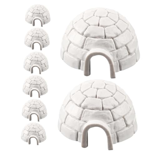 8st Iglu-Modell Iglu-Figur EIS Heimdekoration Miniaturen Für Den Feengarten Figuren Für Kleinkinder Feengarten Zubehör Feenhäuser Für Harz Weiß DRESSOOS von DRESSOOS