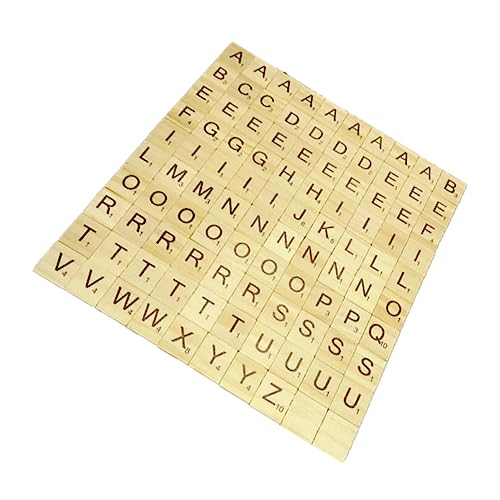 DRESSOOS 1 200 Stück Kinderspiel Holzklötze holzpuzzle holzspielzeug Buchstaben-Puzzle Holzspielzeug für Englische Alphabetblöcke englische Alphabet-Chips Bambus von DRESSOOS