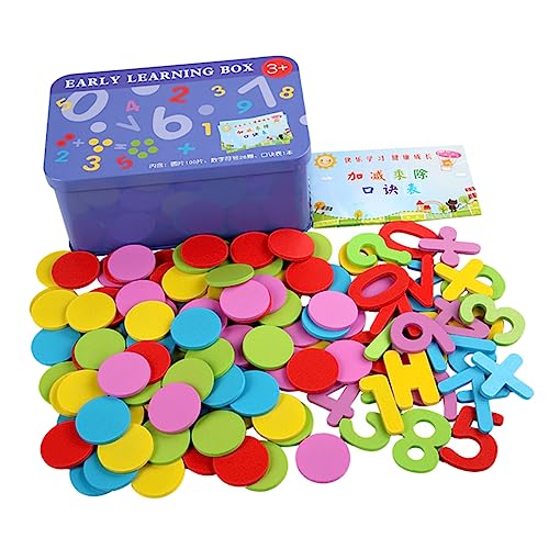 DRESSOOS 1 Box Zählwafer Für Babys Buntes Babyspielzeug Lernspielzeug Für Mathe Zählspielzeug Passendes Für Zahlen Kinderspielzeug Kinderspielzeug Lernspielzeug Puzzle Aus Holz von DRESSOOS