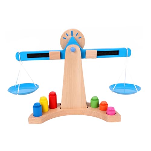 DRESSOOS 1 Satz Balance Lernspielzeug Für Kleinkinder Balkenwaage Pädagogisches Spielzeug Waage Spielzeug Maßstabsgetreues Spielzeug Puzzle-Spielzeug Spielzeug Für Kinder Hölzern Blue von DRESSOOS