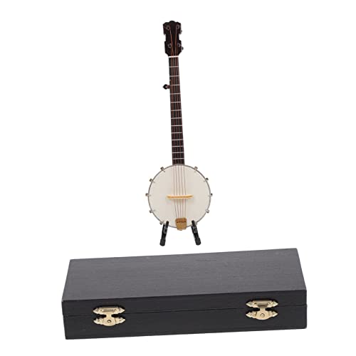 DRESSOOS 1 Satz Banjo-Modell Konzert- Miniaturhalter Banjo-verzierung Hackbrett-Instrument Banjo-Dekoration Simuliertes Musikinstrumentenmodell Banjo-Statue Körper (Holz) von DRESSOOS