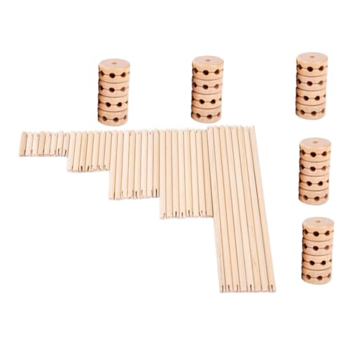 DRESSOOS 1 Satz Blöcke Kinder zusammengebautes Spielzeug -Kleinkind-Spielzeug Babyspielzeug Kinder entwicklung kindliche entwicklung Bausteinspielzeug Holzspielzeug hölzern Light Brown von DRESSOOS