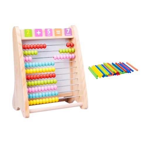 DRESSOOS 1 Satz Computergestell Mathe Vorschuljungen Mathe-lernspielzeug Mathematische Manipulationszahlen Malbrett Kinderspielzeug Kognitives Spielzeug Kidcraft-spielset Colorful Hölzern von DRESSOOS