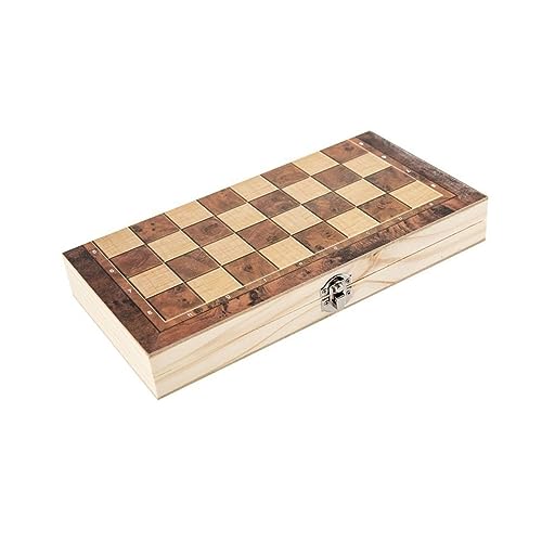 DRESSOOS 1 Satz DREI in einem Schach Faltschachspiel Brettspiel für Kinder Dame Schachbrettspiel Bretter Schachbrett Kinder Schachbrett für Kinder Lernspielzeug Schachbrett aus Holz hölzern von DRESSOOS