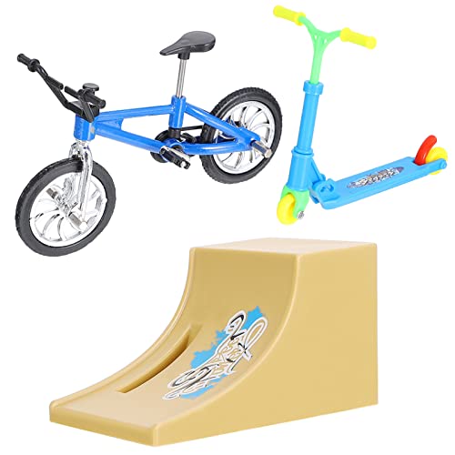 DRESSOOS 1 Satz Fingerrad Fingerspielzeug für Kinder Fingerbike mit Rampe Finger-Scooter-Spielzeug kinderspielzeug Kinder Spielzeug Lernspielzeug Fingerscooter Aluminiumlegierung Blue von DRESSOOS