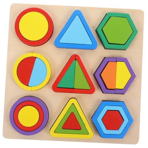 DRESSOOS 1 Satz Form kognitive Paarung holzpuzzle Form-Puzzle-Entwicklungsspielzeug Geometrie Holzblockspielzeug Frühpädagogisches Lehrmittelspielzeug von DRESSOOS