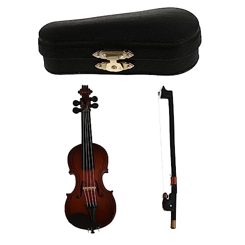 DRESSOOS 1 Satz Geigenmodell Dekorative Miniaturgeige Mini-Violine-Modell Mini-Musikinstrument Kleines Bastelornament Miniatur-e-Gitarre Miniaturgeigenschmuck Realistische Mini-Geige Linde von DRESSOOS