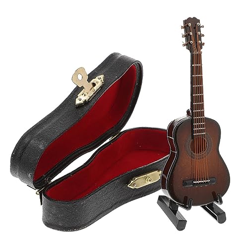 DRESSOOS 1 Satz Gitarrenmodell Mini-Gitarren-dekor Kinder Gitarre Spielzeug Für Babys Kleinkind-Ukulele Spielzeug Für Kleinkinder Kinder Dekor Kleine Gitarre Miniatur Gitarre Coffee Plastik von DRESSOOS